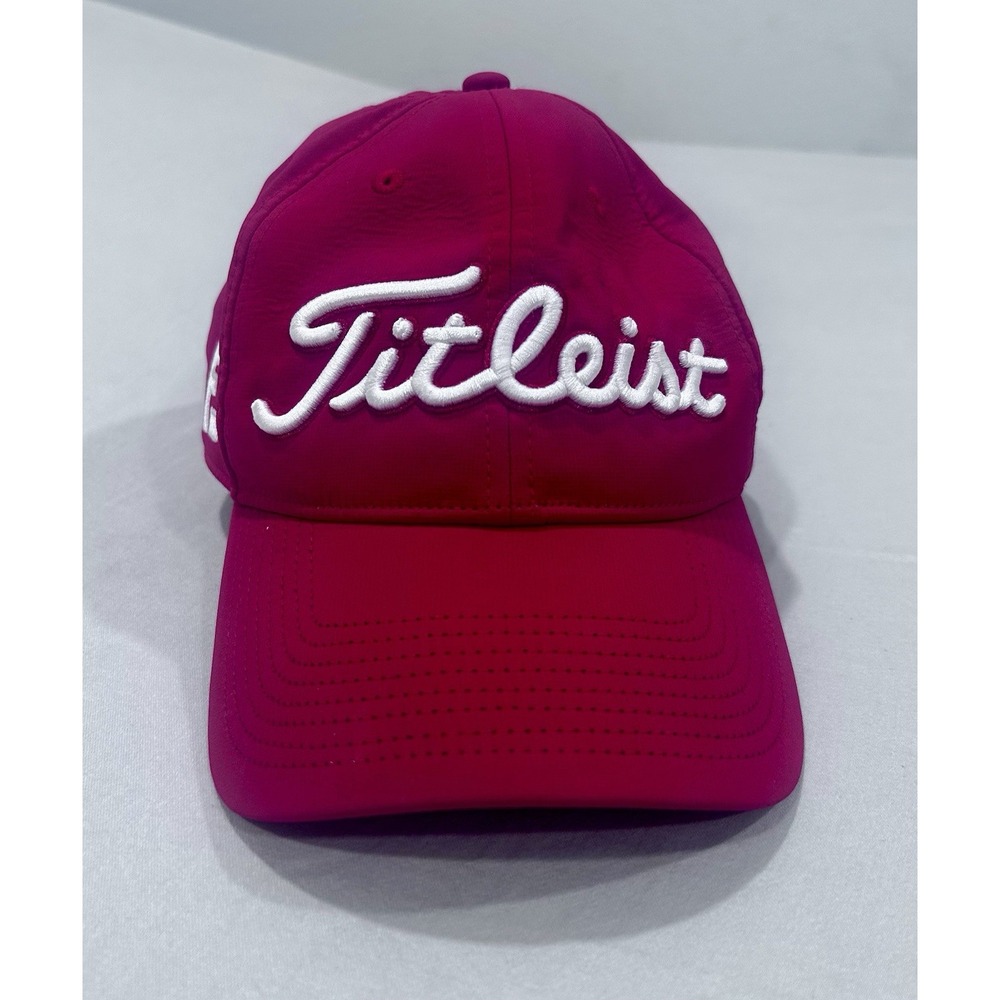 Titleist Pro V1 Golf Cap Hat Red Adjustable FootJoy Shadow Stitch Logo